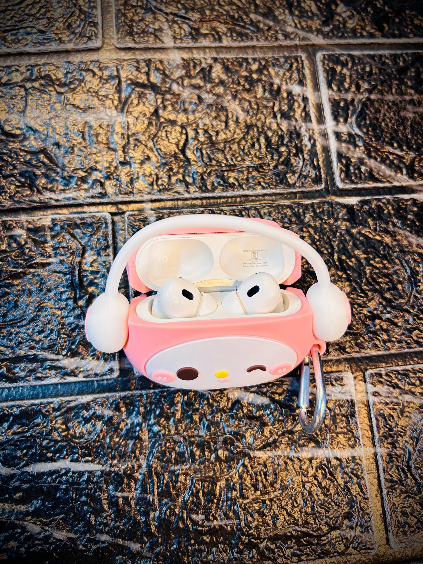 4CRAZEECompatible for AirPods Pro 2nd Generation Case Cover with Keychain, Soft Silicone Skin Case Cover Full Protective (Only Silicone Cover) (Cool Kitty)