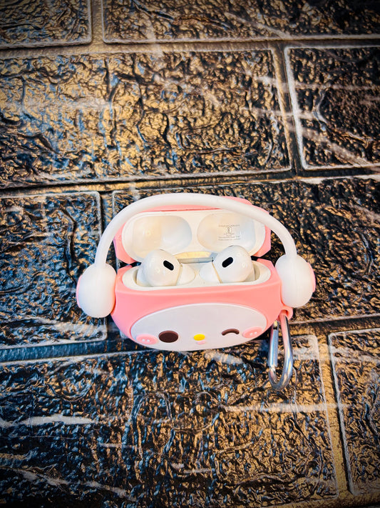 4CRAZEECompatible for AirPods Pro 2nd Generation Case Cover with Keychain, Soft Silicone Skin Case Cover Full Protective (Only Silicone Cover) (Cool Kitty)
