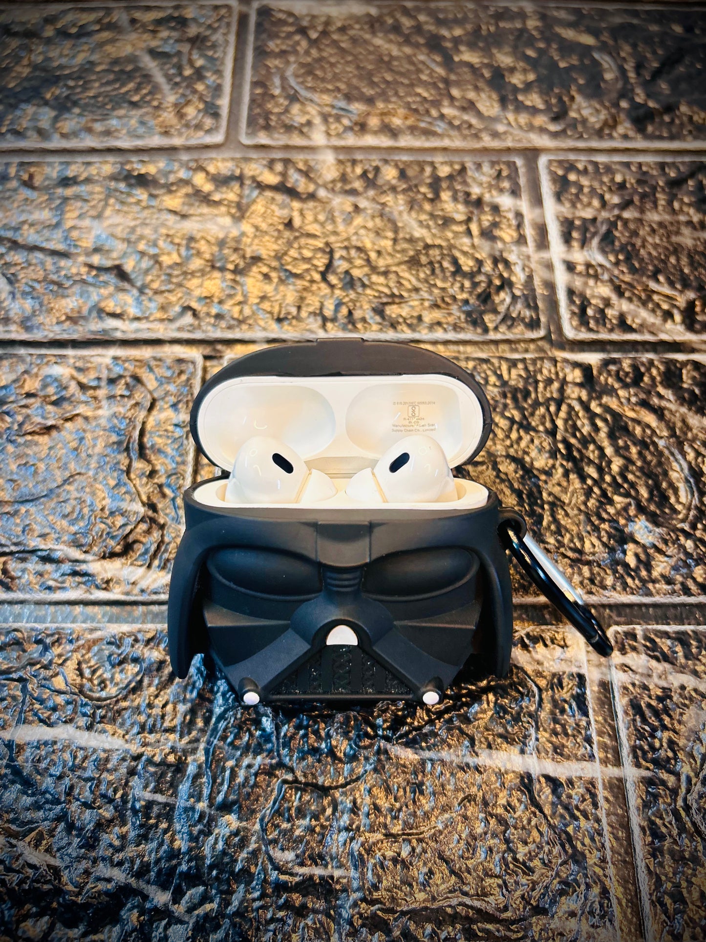 4CRAZEE Compatible for AirPods Pro 2nd Generation Case Cover with Keychain, Soft Silicone Skin Case Cover Full Protective (Only Silicone Cover) (DARTH VADER)